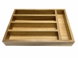 Curated Acacia Wood Expandable Flatware Organizer - Premium Kitchen Drawer Divider